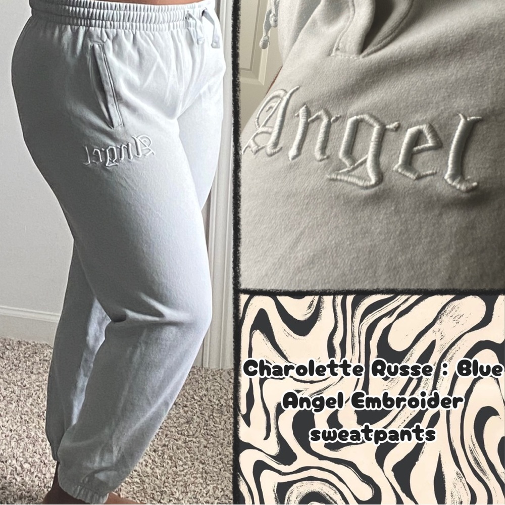 💜30% off sale💜 Charlotte Russe | Blue embroidered sweatpants